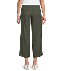 NYDJ Stretch Linen Blend High Rise Wide Leg Cargo Capri Pants