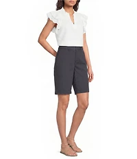 NYDJ Stretch Twill Flat Front High Rise Shorts