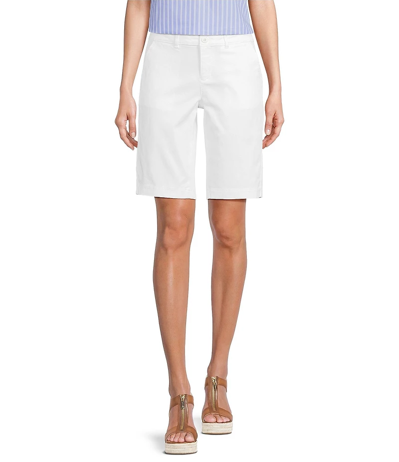 NYDJ Stretch Twill Flat Front High Rise Shorts