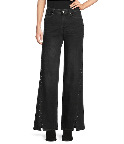 NYDJ Teresa Lift Tuck® Technology Stretch Denim Rhinestone Wide Leg Jeans