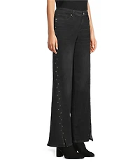 NYDJ Teresa Lift Tuck® Technology Stretch Denim Rhinestone Wide Leg Jeans