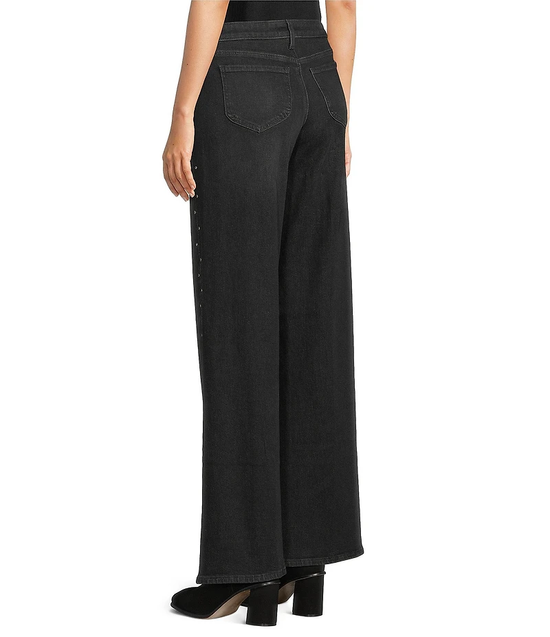 NYDJ Teresa Lift Tuck® Technology Stretch Denim Rhinestone Wide Leg Jeans