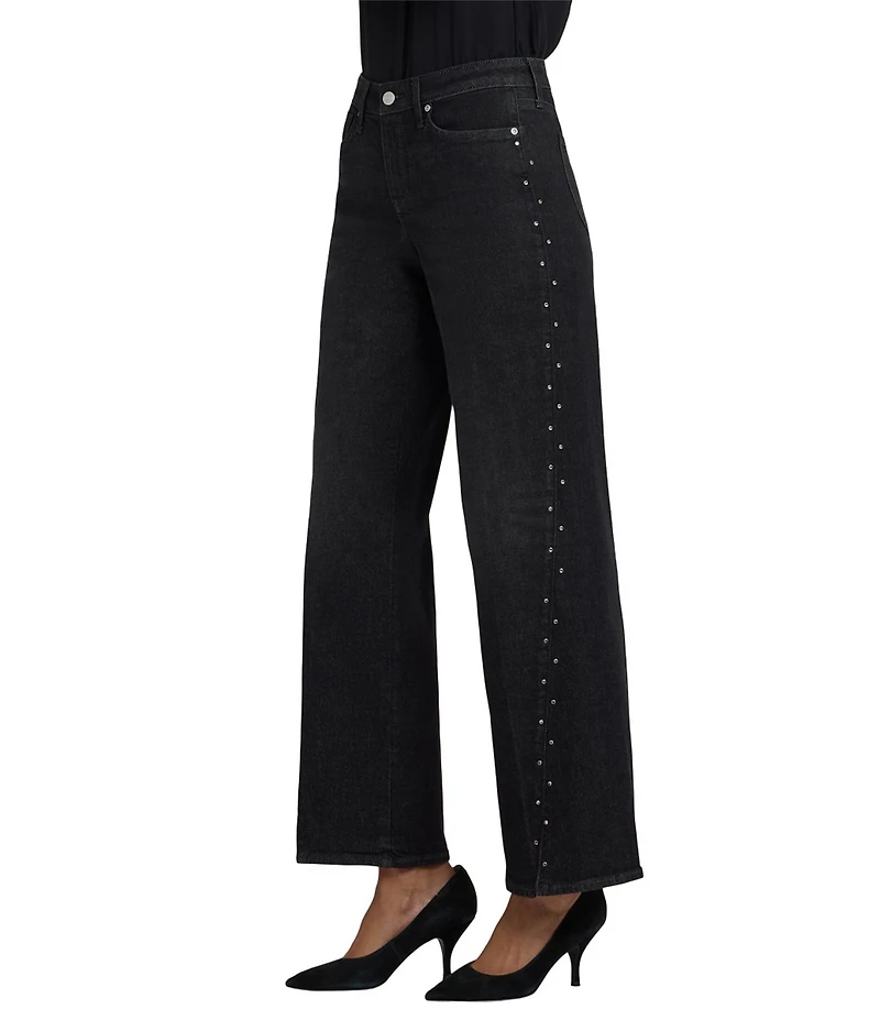 NYDJ Teresa Lift Tuck® Technology Stretch Denim Rhinestone Wide Leg Jeans