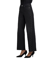 NYDJ Teresa Lift Tuck® Technology Stretch Denim Rhinestone Wide Leg Jeans