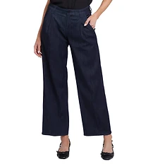 NYDJ Teresa Pleated Wide Leg High Rise Ankle Jeans