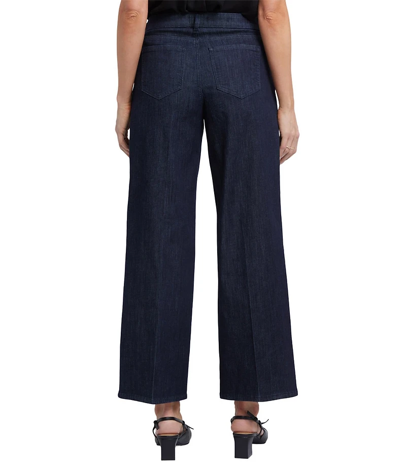 NYDJ Teresa Pleated Wide Leg High Rise Ankle Jeans