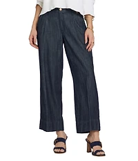 NYDJ Teresa Stretch Denim High Rise Pleated Wide Leg Jeans