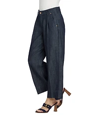 NYDJ Teresa Stretch Denim High Rise Pleated Wide Leg Jeans