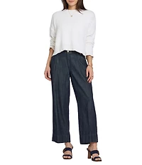 NYDJ Teresa Stretch Denim High Rise Pleated Wide Leg Jeans