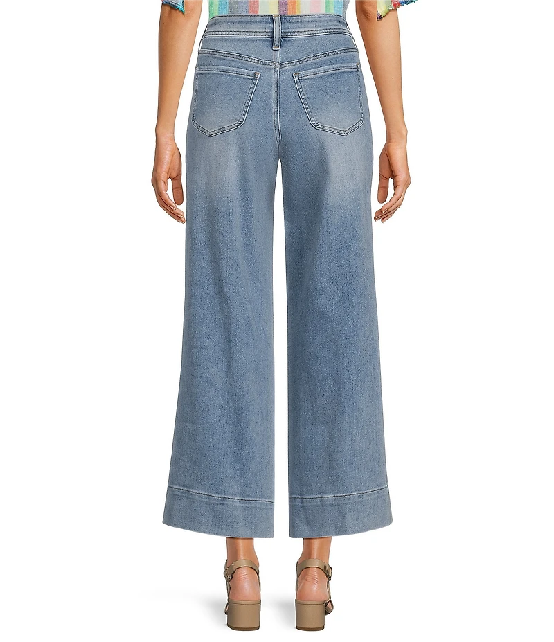 NYDJ Teresa Stretch Denim Wide Leg Ankle Length Jeans