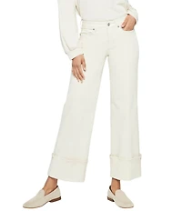 NYDJ Teresa Stretch Denim Wide Leg Deep Cuff Jeans