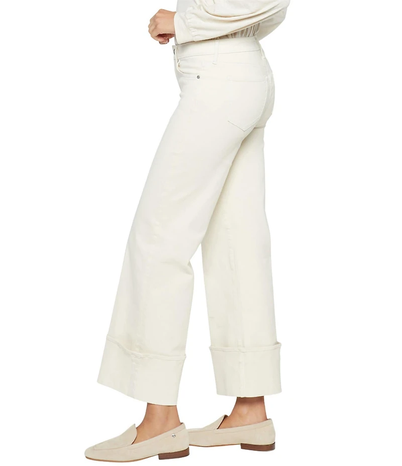 NYDJ Teresa Stretch Denim Wide Leg Deep Cuff Jeans