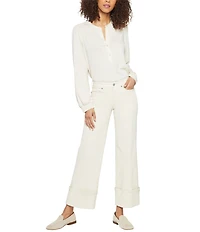 NYDJ Teresa Stretch Denim Wide Leg Deep Cuff Jeans