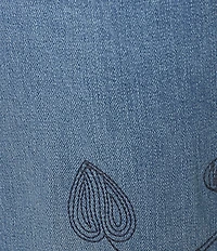 NYDJ Teresa Stretch Denim Wide Leg Floral Embroidered Jeans