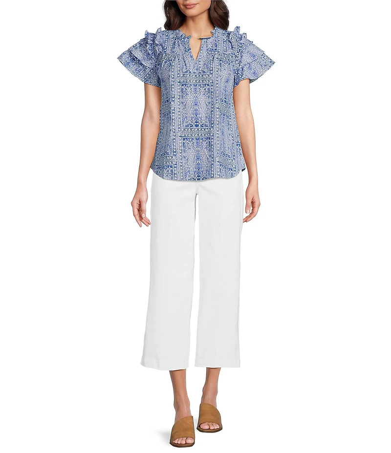 NYDJ Teresa Stretch Wide Leg Ankle Jeans