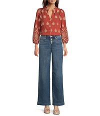 NYDJ Teresa Wide Leg Button Front Jeans