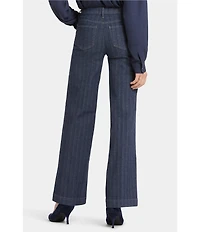 NYDJ Vertical Stripe Teresa Wide Leg High-Rise Lift Tuck® Jeans