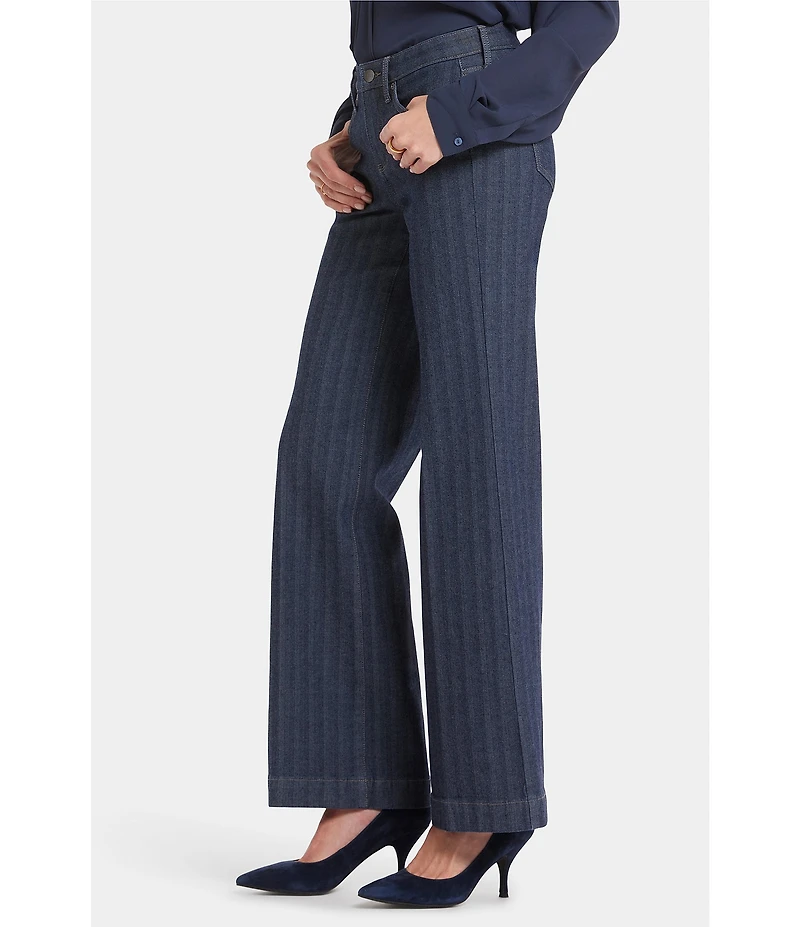 NYDJ Vertical Stripe Teresa Wide Leg High-Rise Lift Tuck® Jeans