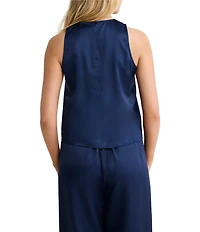 nz by Nic + Zoe Charmeuse Satin Stevie Round Neck Sleeveless Coordinating Tank