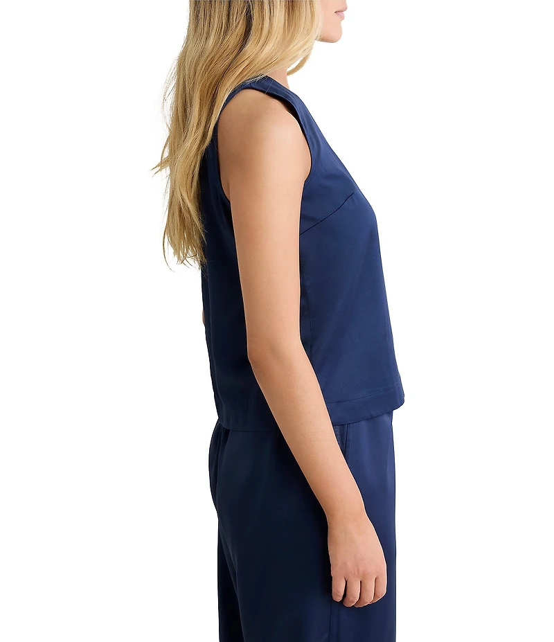 nz by Nic + Zoe Charmeuse Satin Stevie Round Neck Sleeveless Coordinating Tank