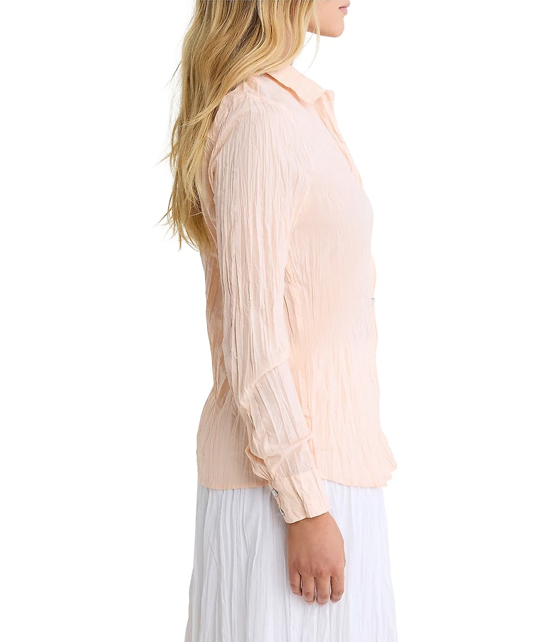 nz by Nic + Zoe Core Cotton Point Collar Long Sleeve Button-Front Shirt