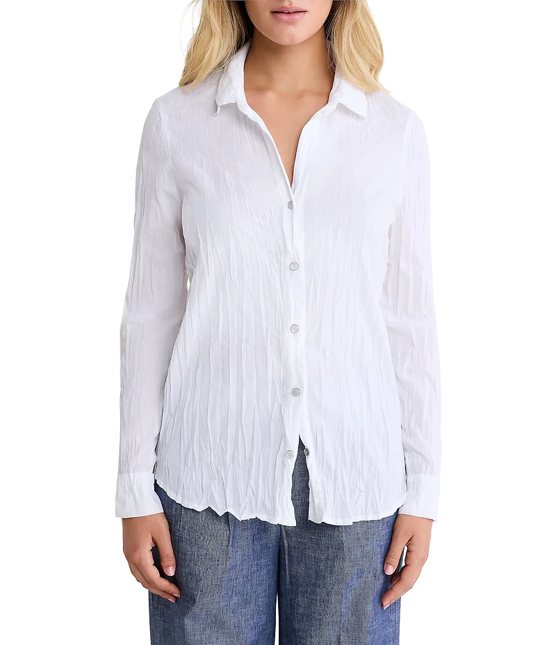 nz by Nic + Zoe Core Cotton Point Collar Long Sleeve Button-Front Shirt