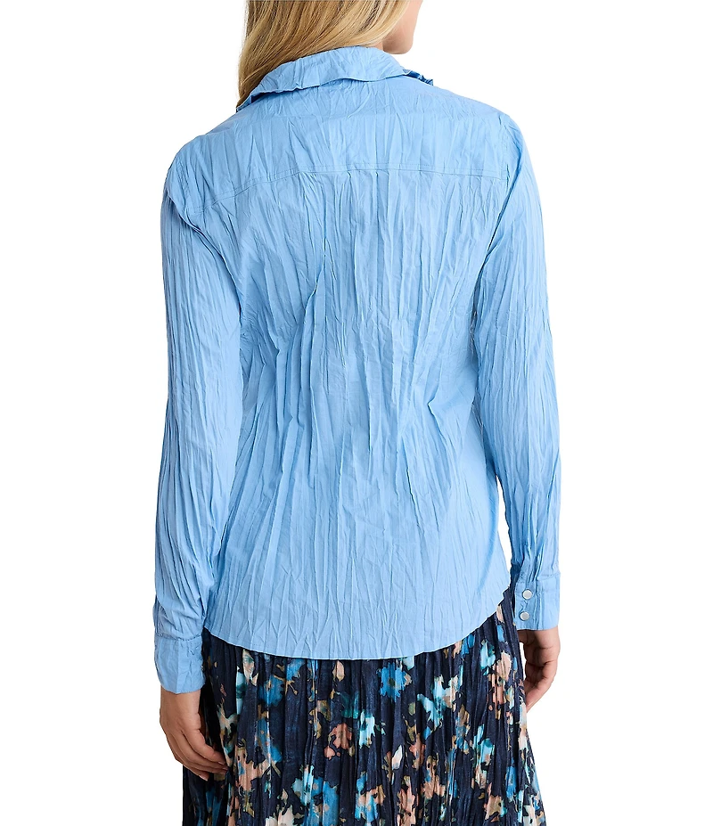nz by Nic + Zoe Core Cotton Point Collar Long Sleeve Button-Front Shirt