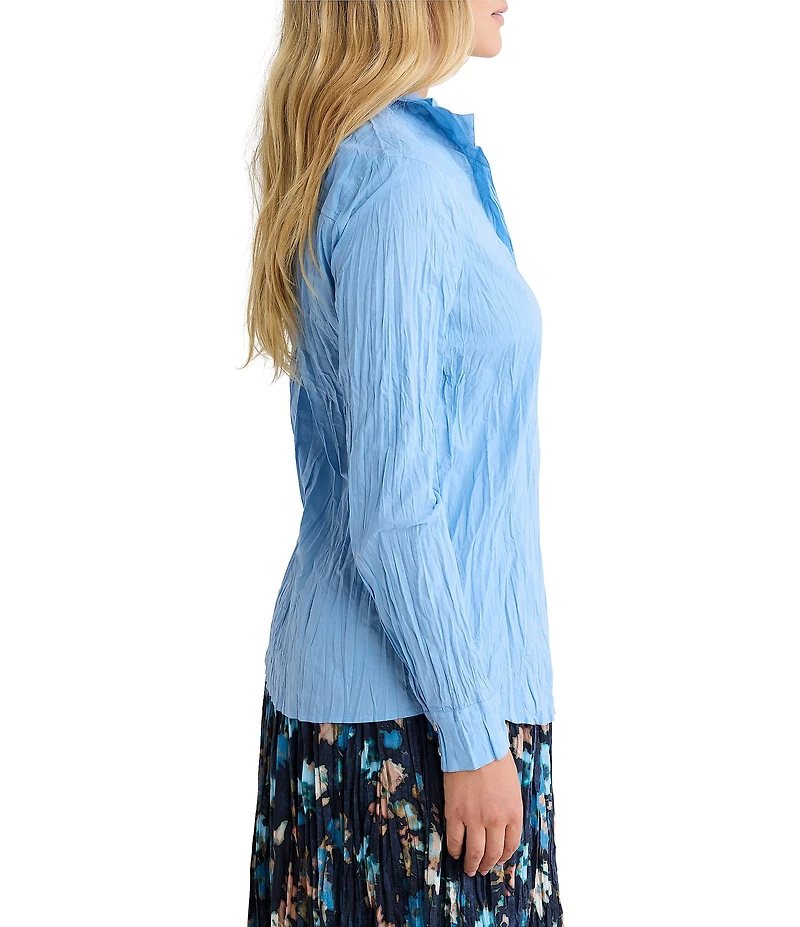 nz by Nic + Zoe Core Cotton Point Collar Long Sleeve Button-Front Shirt