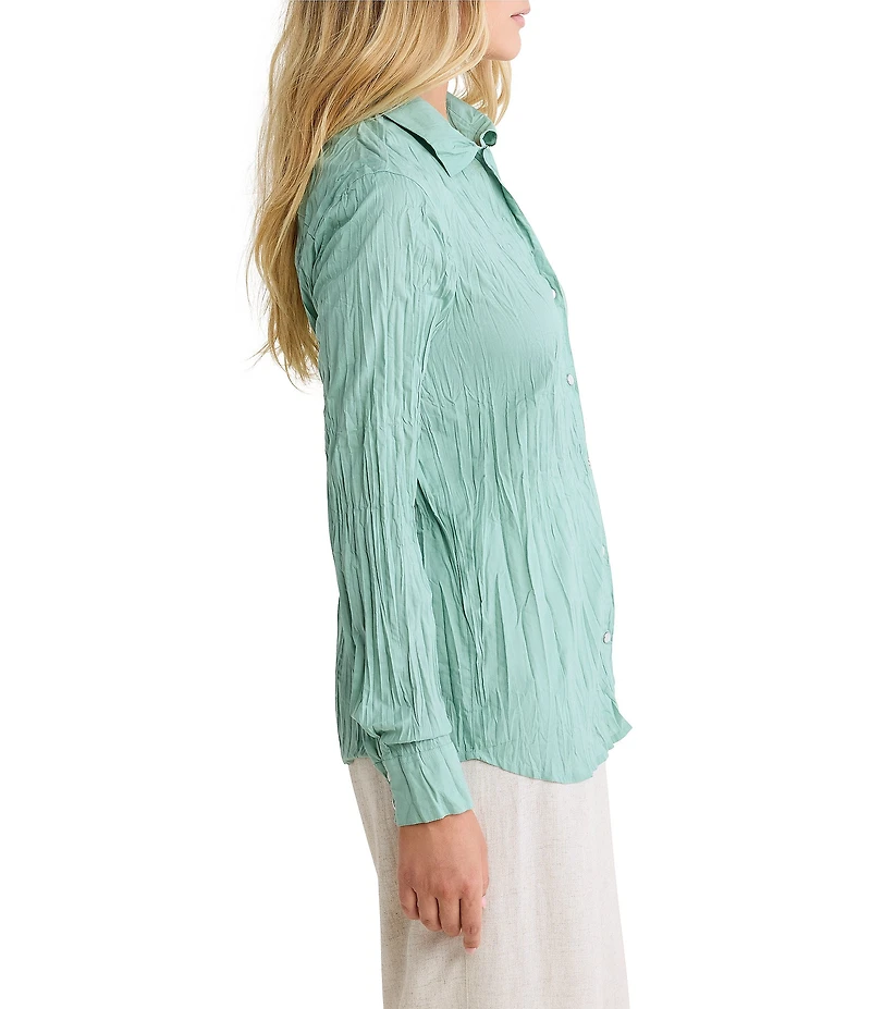 nz by Nic + Zoe Core Cotton Point Collar Long Sleeve Button-Front Shirt