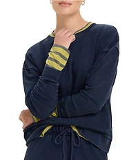 nz by NIC + ZOE Cotton Terry Crew Neck Dropped Shoulder Sweater