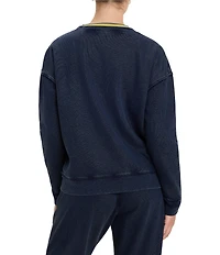 nz by NIC + ZOE Cotton Terry Crew Neck Dropped Shoulder Sweater