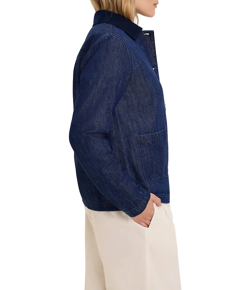 nz by NIC + ZOE Denim Point Collar Button-Front Trucker Jacket