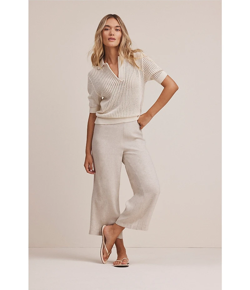 nz by NIC + ZOE Dylan Linen-Blend Wide-Leg Pull-On Coordinating Pants