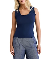 nz by Nic + Zoe Elle Pointelle Rib Scoop Neck Sleeveless Tank