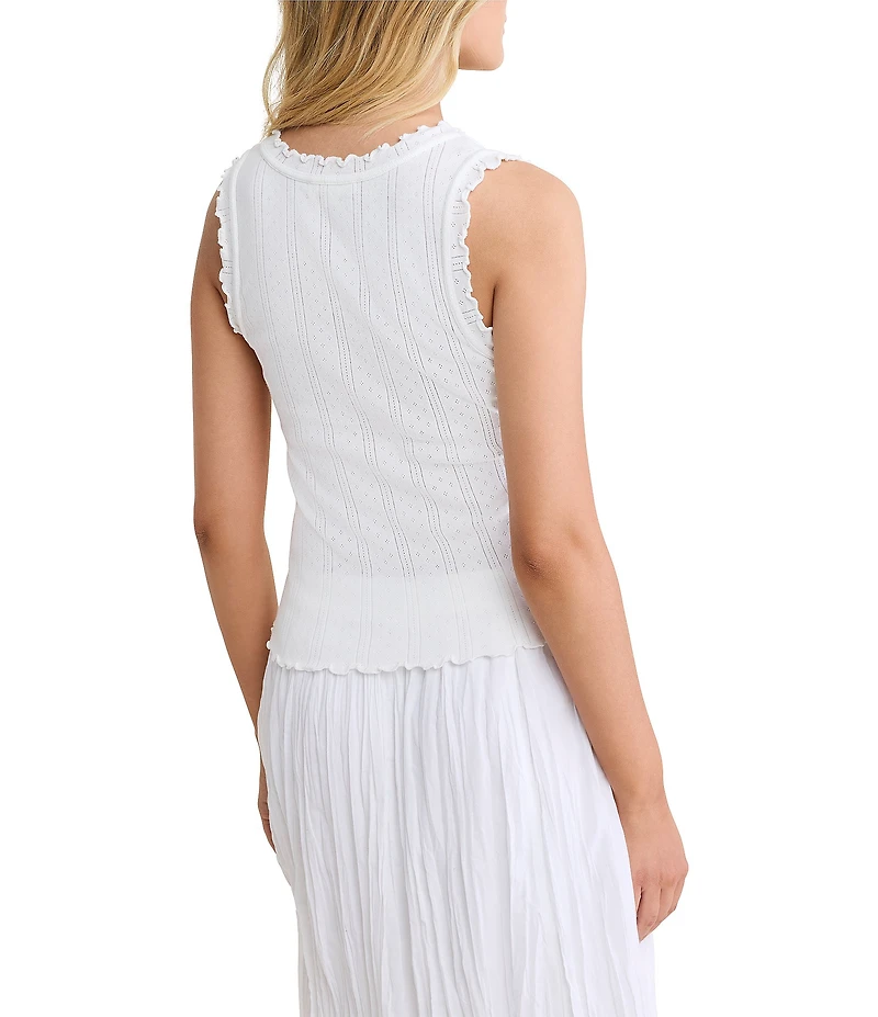 nz by Nic + Zoe Elle Pointelle Rib Scoop Neck Sleeveless Tank