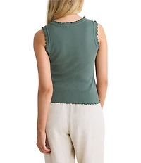 nz by Nic + Zoe Elle Pointelle Rib Scoop Neck Sleeveless Tank