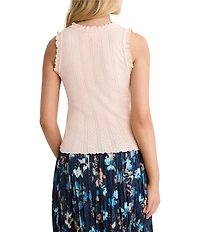 nz by Nic + Zoe Elle Pointelle Rib Scoop Neck Sleeveless Tank