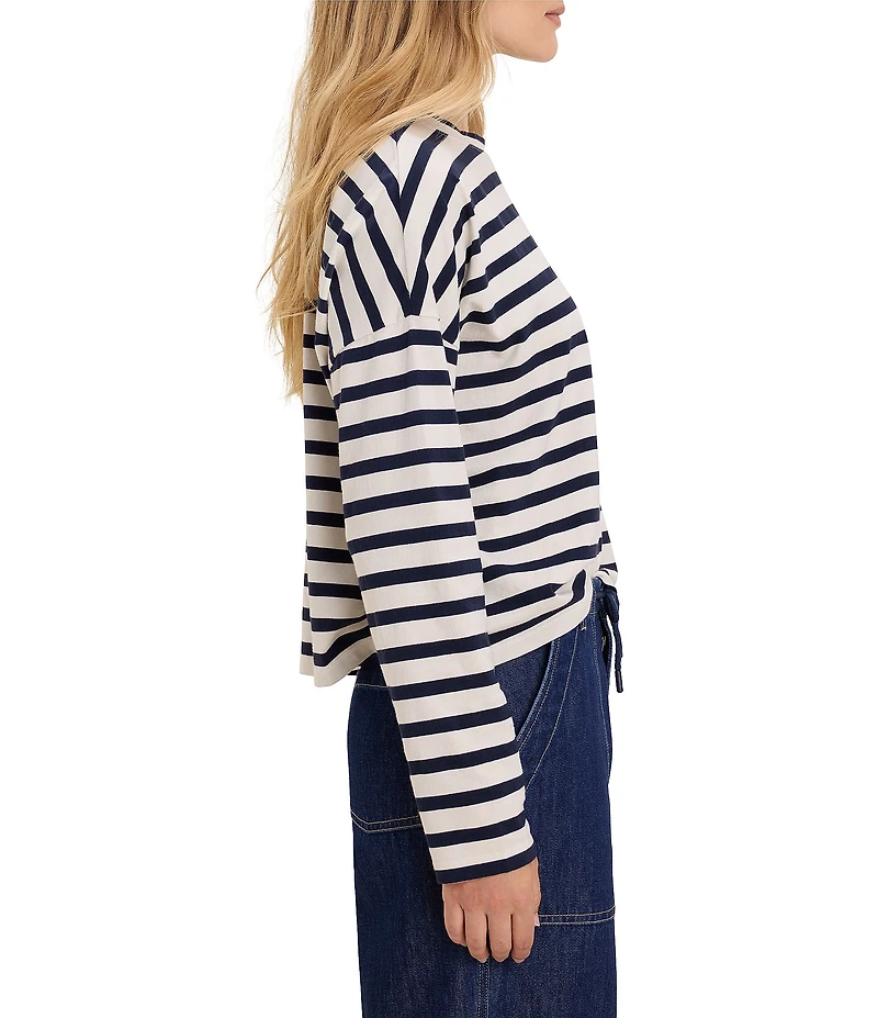 nz by NIC+ ZOE Soft Stripe Crew Neck Long Sleeve Knit Tee