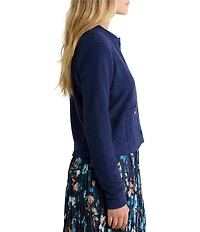 nz by Nic + Zoe Textured Knit Long Sleeve Button-Front Bomber Jacket