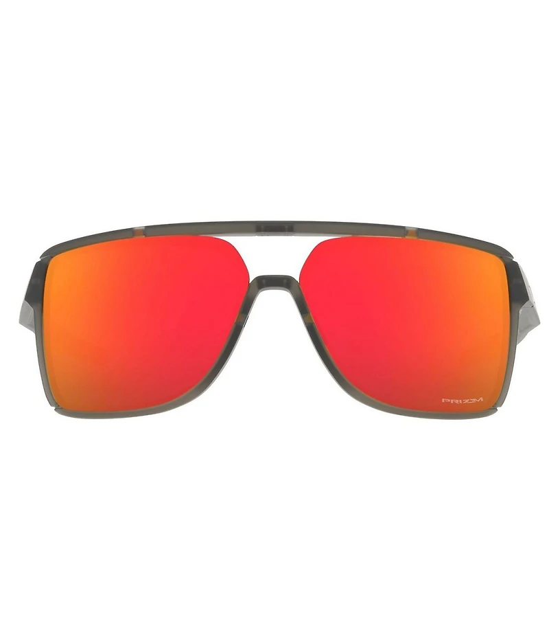 Oakley Men's Castel OO9147 63mm Mirrored Rectangle Sunglasses