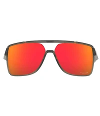 Oakley Men's Castel OO9147 63mm Mirrored Rectangle Sunglasses