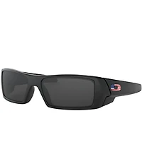 Oakley Men's OO9014 Gascan 60mm American Flag Logo Rectangle Sunglasses