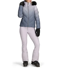 Obermeyer Bombshell Ombre Luxe Stand Fleece Collar Zip Front Puffer Ski Jacket