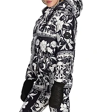Obermeyer Calypso Down Printed Asymmetrical Zip Puffer Ski Jacket