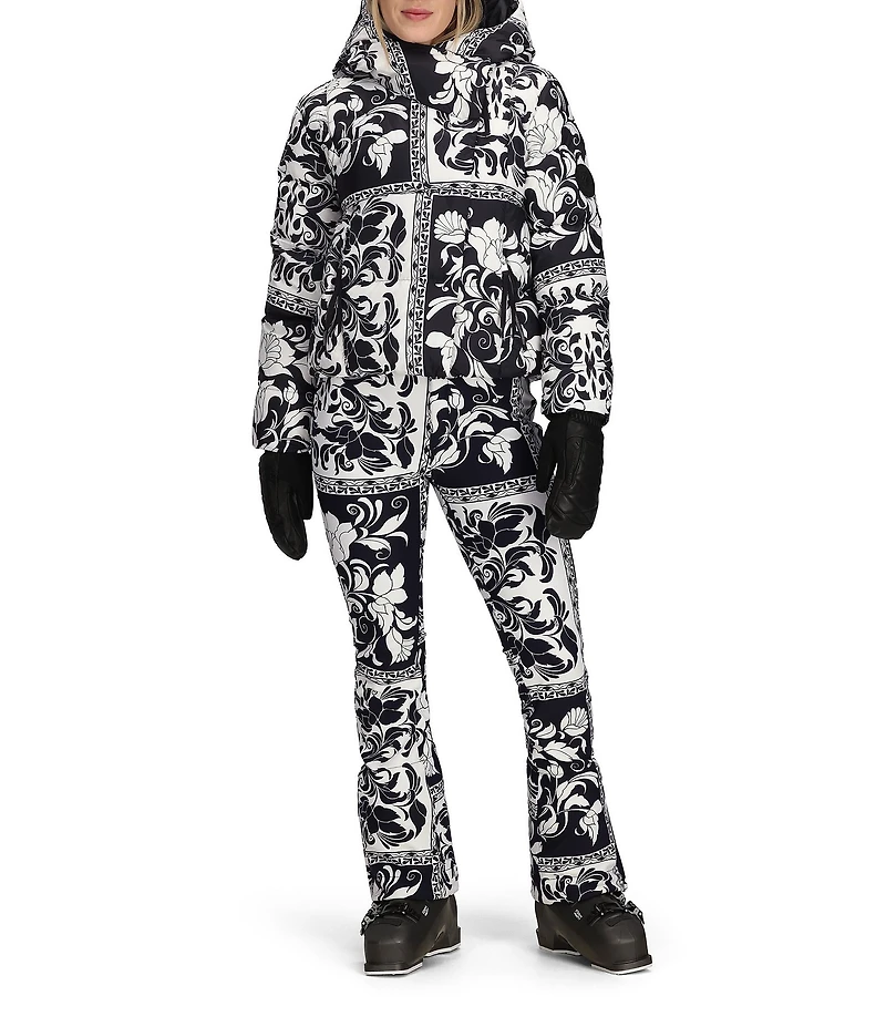 Obermeyer Calypso Down Printed Asymmetrical Zip Puffer Ski Jacket