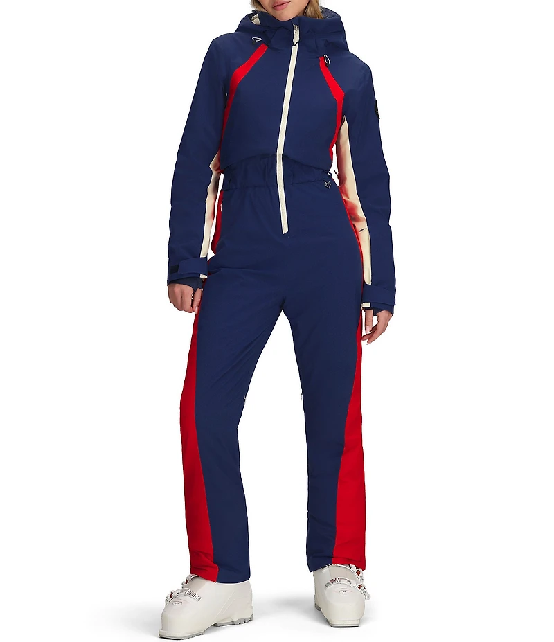 Obermeyer Snowbird Stripe Water Repellent Zip Front Ski Suit