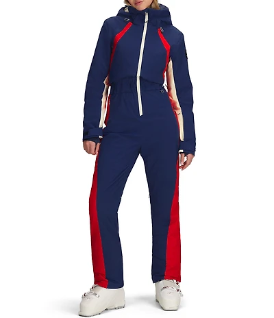 Obermeyer Snowbird Stripe Water Repellent Zip Front Ski Suit