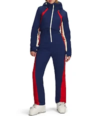 Obermeyer Snowbird Stripe Water Repellent Zip Front Ski Suit