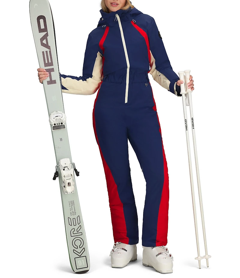 Obermeyer Snowbird Stripe Water Repellent Zip Front Ski Suit