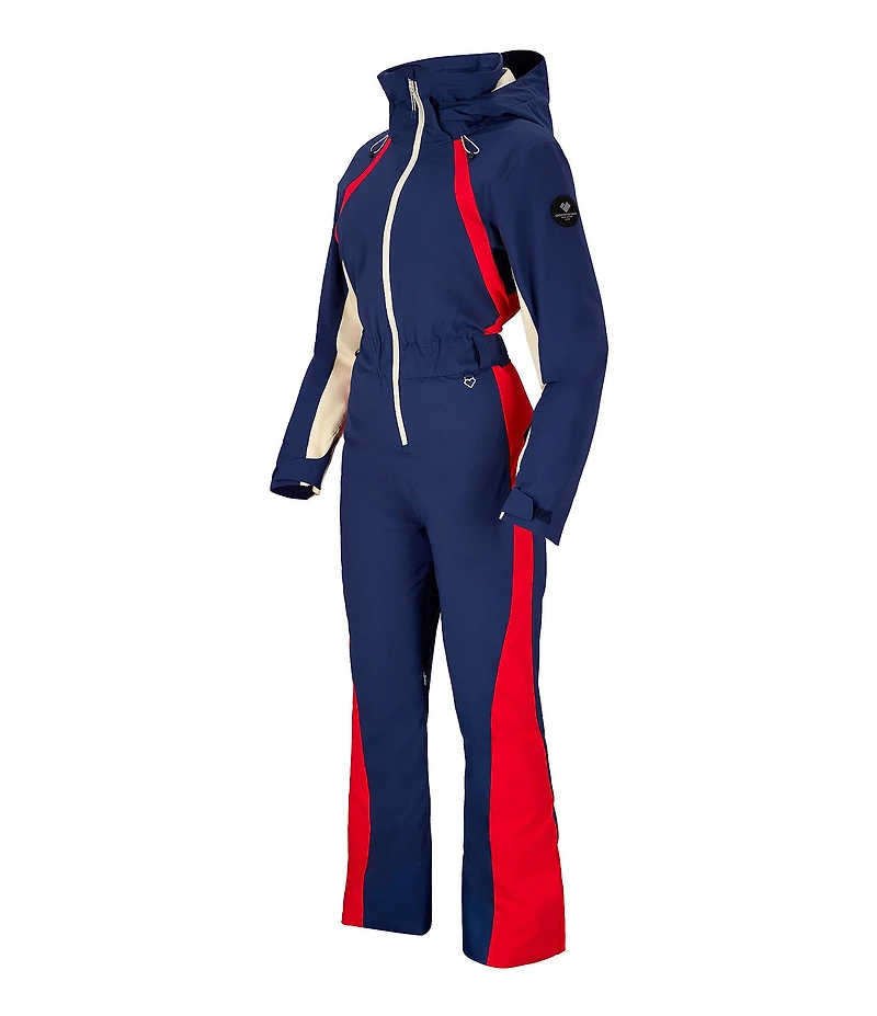 Obermeyer Snowbird Stripe Water Repellent Zip Front Ski Suit